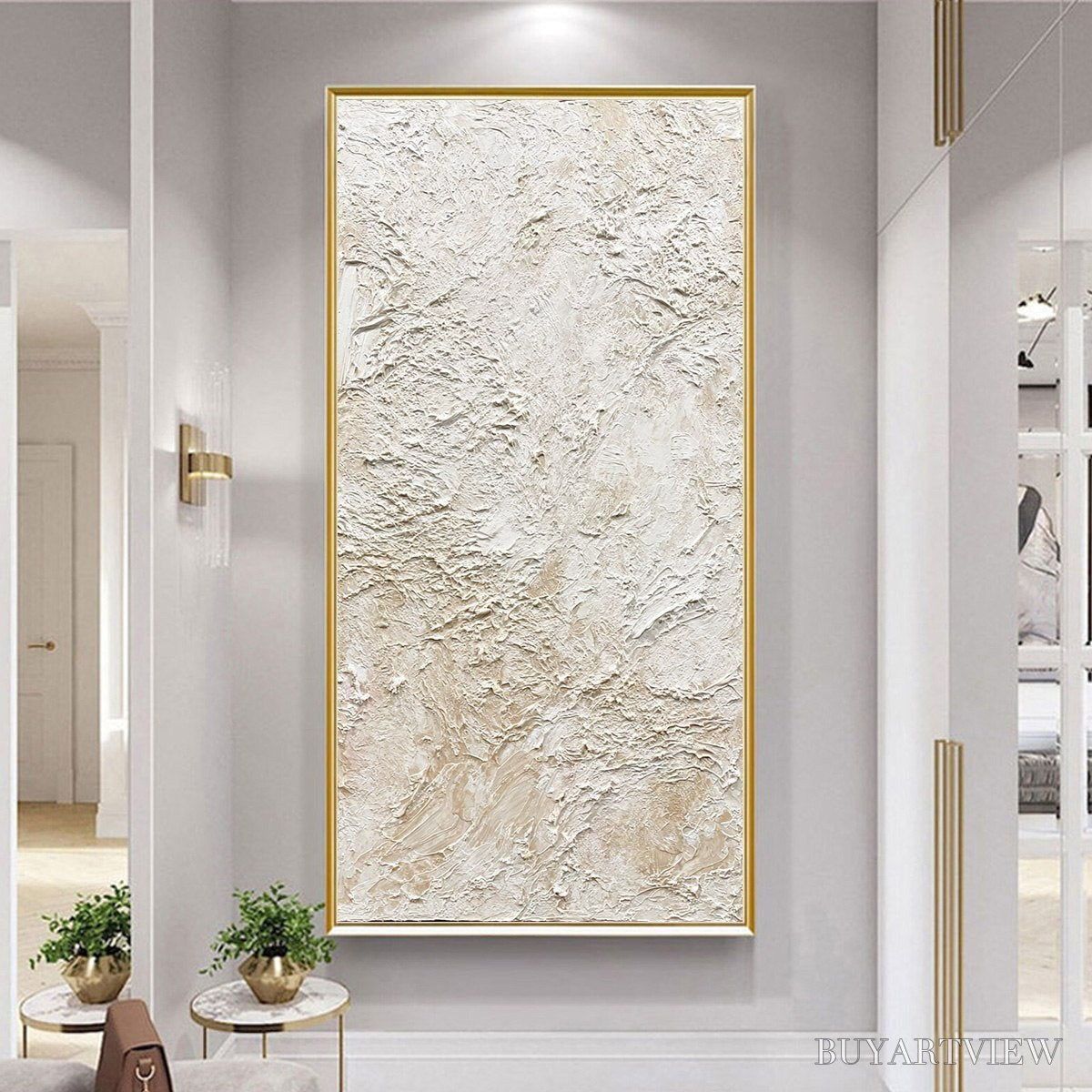 BUYARTVIEW Alabaster Veil – Textured Wabi Sabi Minimalist Painting - image 6