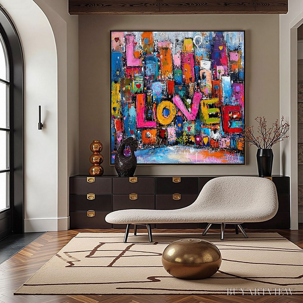 BUYARTVIEW Love Explosion – Colorful Abstract Graffiti Style Textured Painting - image 6
