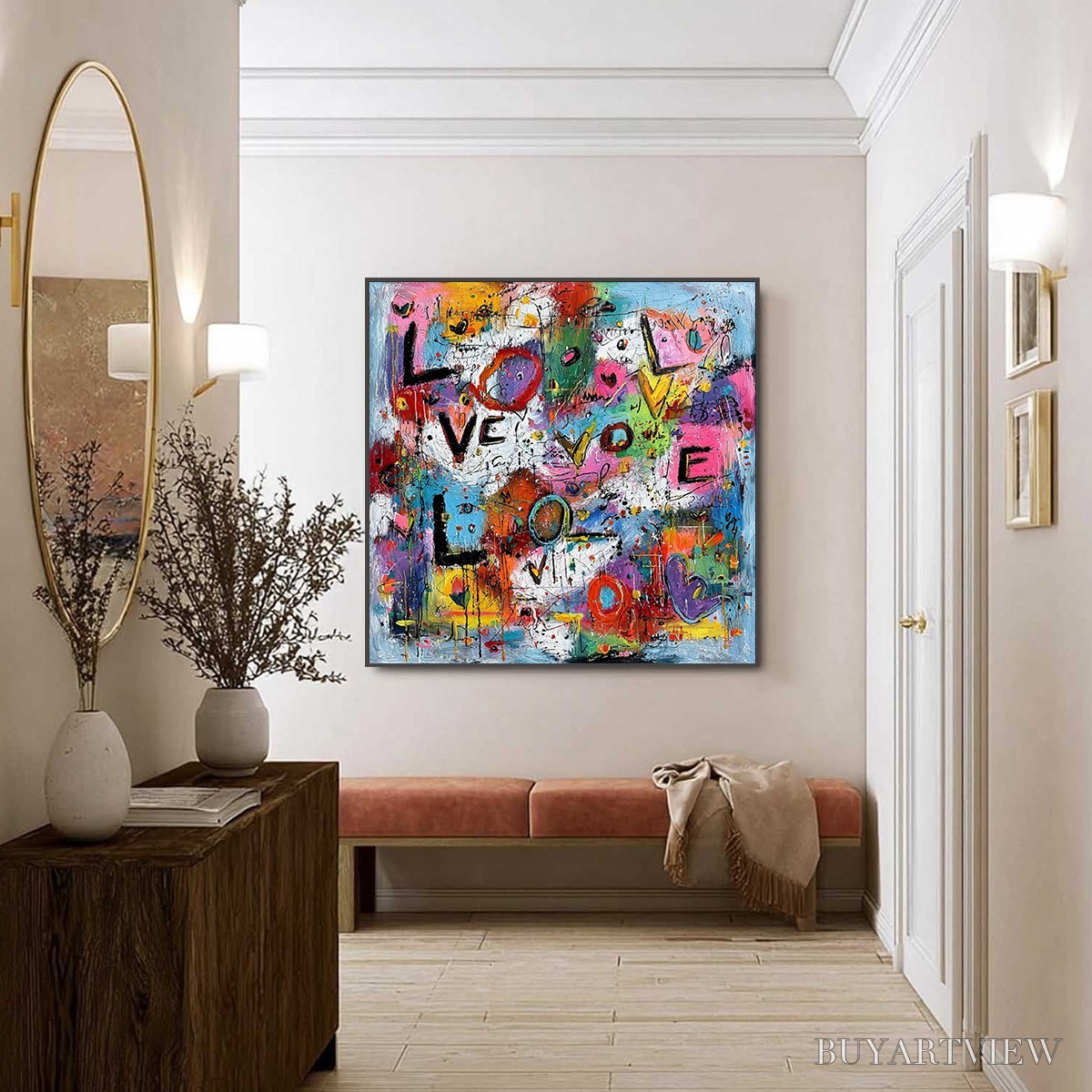 BUYARTVIEW Love Explosion – Colorful Abstract Graffiti Style Love Painting - image 6