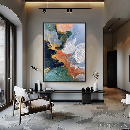 BUYARTVIEW Ascension – Textured Impasto Abstract Painting with Gold Accents - image 2