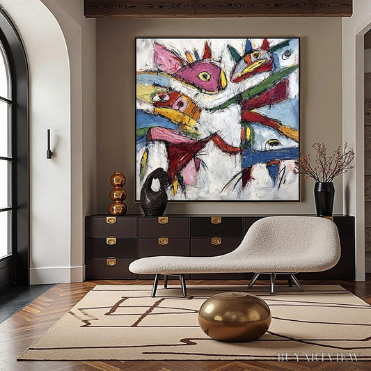 BUYARTVIEW Carnival of Souls – Large Colorful Abstract Impasto - image 2