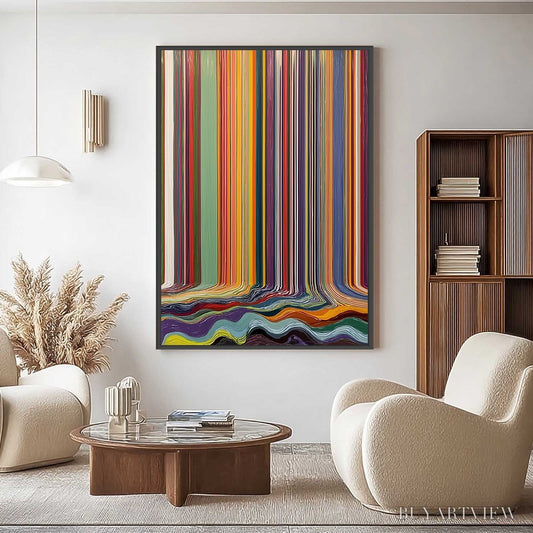 BUYARTVIEW Chromatic Cascade – Vibrant Textured Vertical Abstract Color Painting - image 2