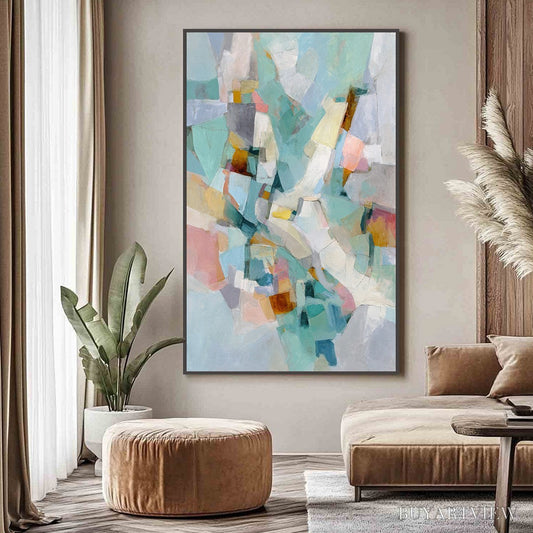 BUYARTVIEW Mosaic Dream – Colorful Modern Abstract Geometric Painting - image 2