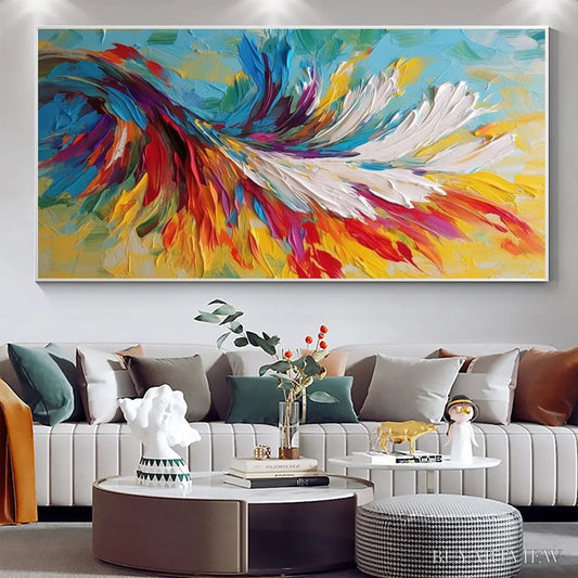 BUYARTVIEW Colorful Whirlwind – Large Abstract Impasto Oil Painting on Canvas - image 2