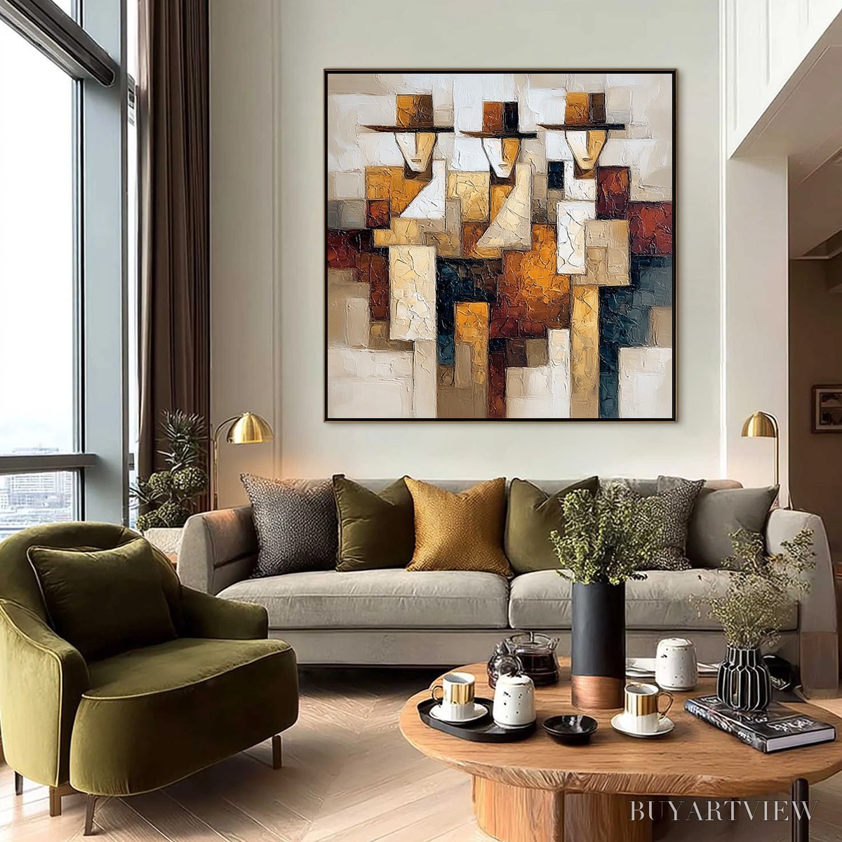 BUYARTVIEW the Journeymen – Heavy Texture Palette Knife Figurative Painting - image 6