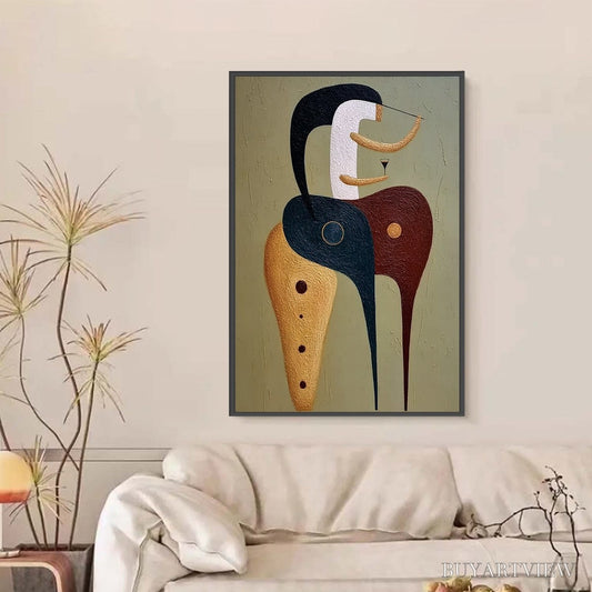 BUYARTVIEW the Connoisseur – Textured Abstract Figurative Painting for Modern Decor - image 2