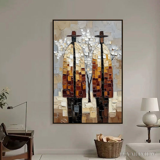 BUYARTVIEW the Companions – Textured Figurative Impasto Art for Modern Decor - image 2