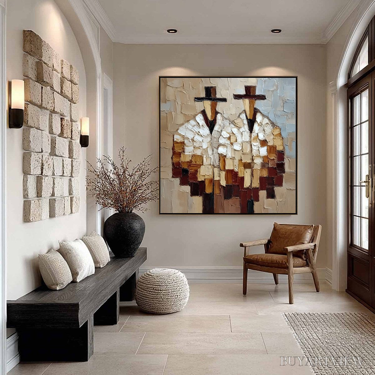 BUYARTVIEW the Companions – Textured Abstract Figurative Impasto - image 6