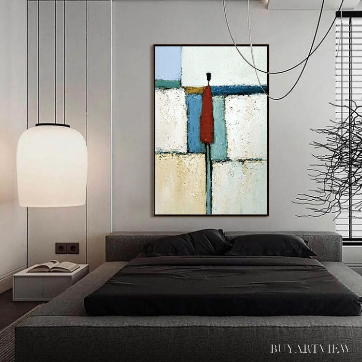 BUYARTVIEW the Visitor – Textured Abstract Figurative Painting for Modern Decor - image 6