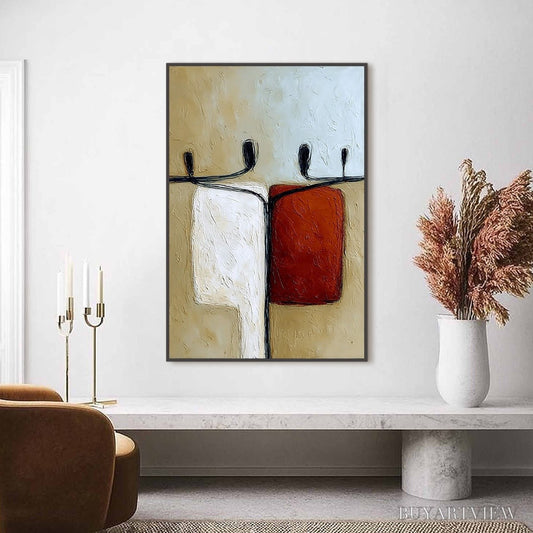 BUYARTVIEW Unity – Textured Abstract Figurative Painting of Human Connection - image 2