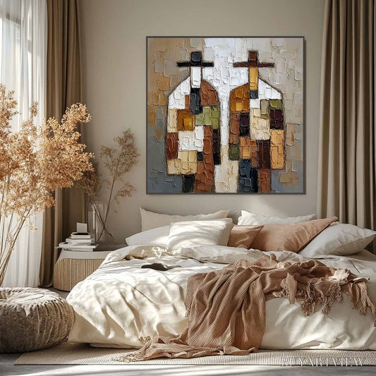 BUYARTVIEW Companions – Textured Abstract Figurative Impasto Painting - image 2