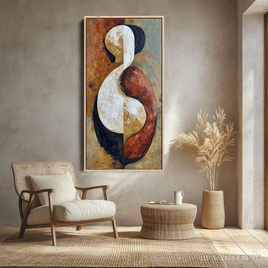 BUYARTVIEW Unity – Textured Abstract Figurative Oil Painting of Embracing Forms - image 2