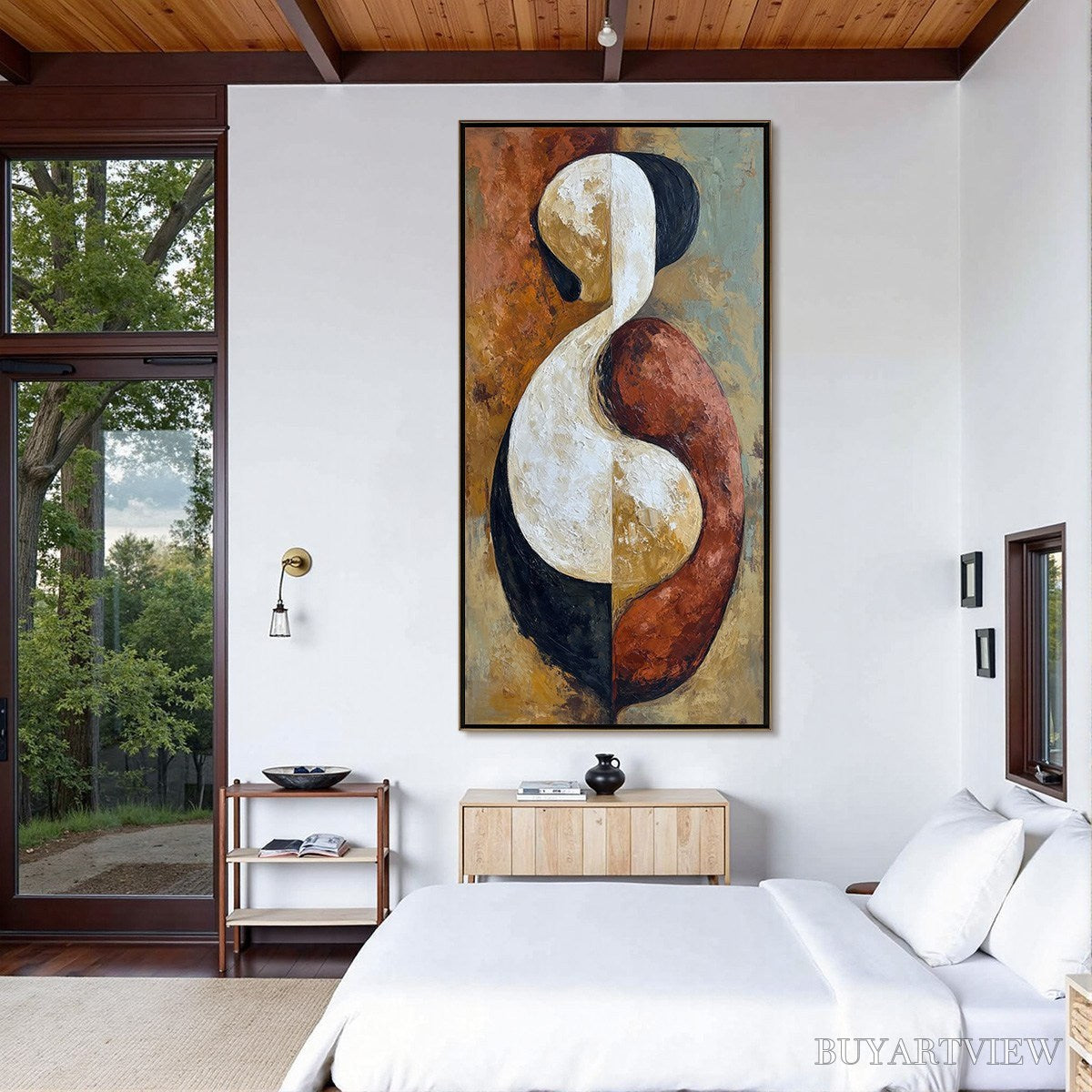 BUYARTVIEW Unity – Textured Abstract Figurative Oil Painting of Embracing Forms - image 6