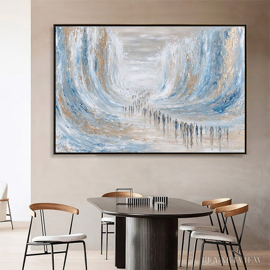 BUYARTVIEW the Crossing – Large Textured Abstract Painting of a Human Journey - image 2