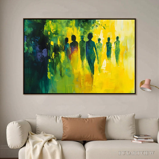 BUYARTVIEW Sunlit Passage – Vibrant Abstract Figurative Oil Painting - image 2