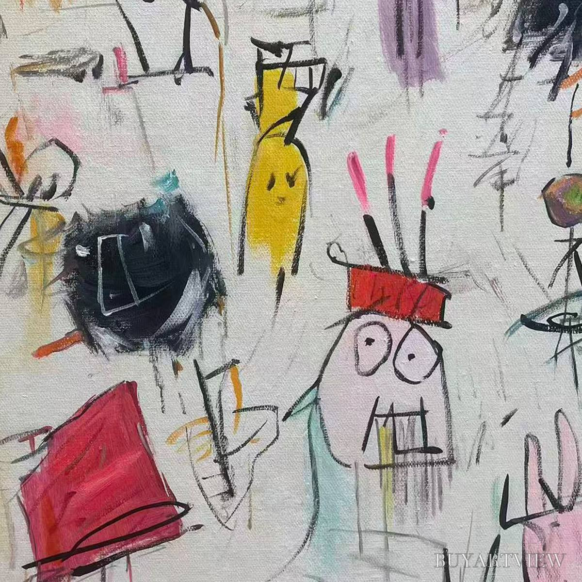 BUYARTVIEW Playful Graffiti – Abstract Figurative Oil Painting - image 6