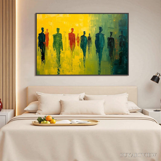BUYARTVIEW Gathering Light – Vibrant Abstract Figurative Oil Painting - image 2