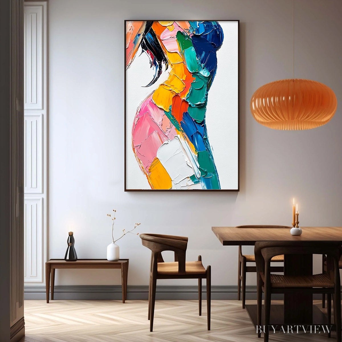 BUYARTVIEW Chromatic Figure – Textured Impasto Abstract Figure Oil Painting - image 6