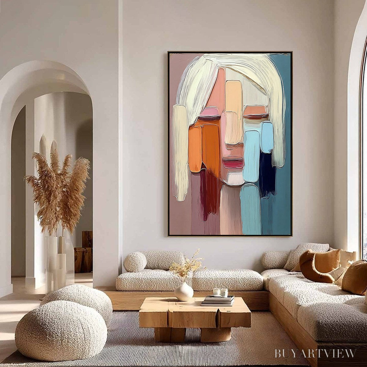 BUYARTVIEW Facets – Expressive Abstract Portrait Impasto Oil Painting - image 6