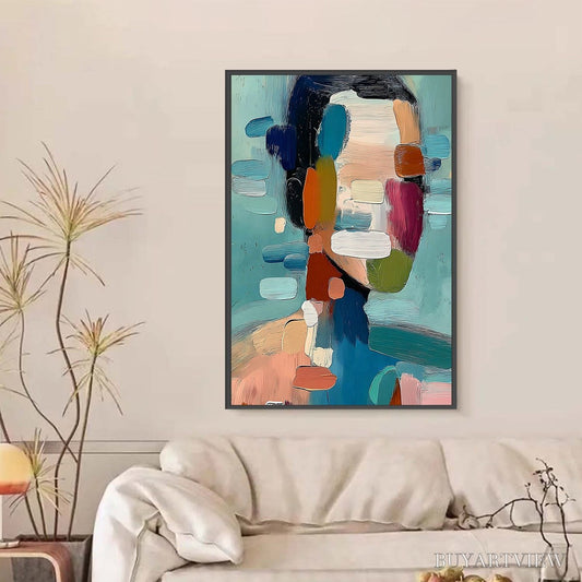BUYARTVIEW Kaleidoscope – Textured Abstract Portrait Oil Painting - image 2