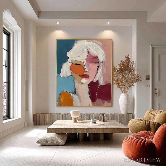 BUYARTVIEW Alter Ego – Textured Abstract Portrait Painting of a Woman - image 2