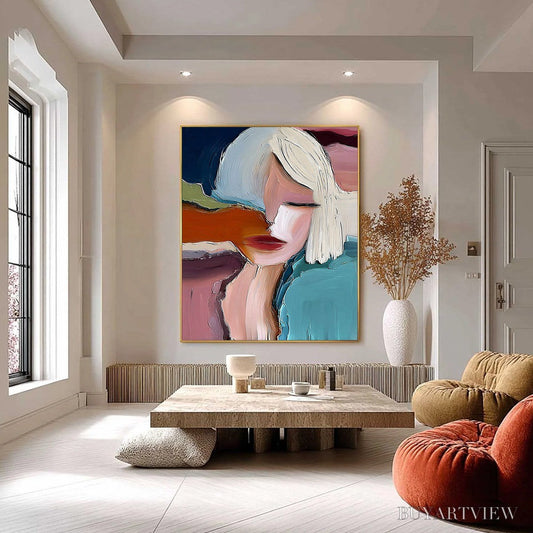 BUYARTVIEW Inward – Abstract Figurative Portrait Painting with Thick Texture - image 2