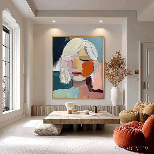 BUYARTVIEW Whispers – Expressive Abstract Portrait Impasto Painting - image 2