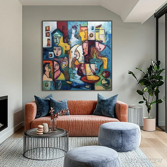 BUYARTVIEW Urban Mosaic – Colorful Abstract Figurative Impasto Painting - image 2