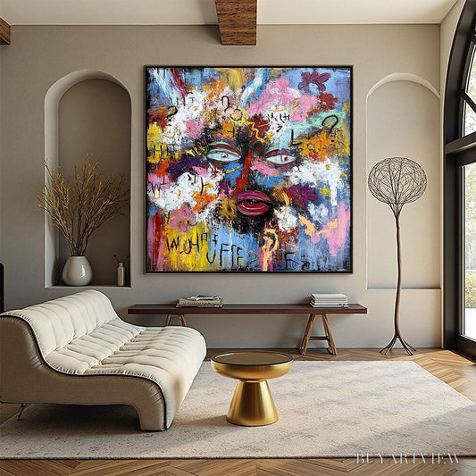 BUYARTVIEW Inner Dialogue – Colorful Abstract Portrait Impasto - image 2