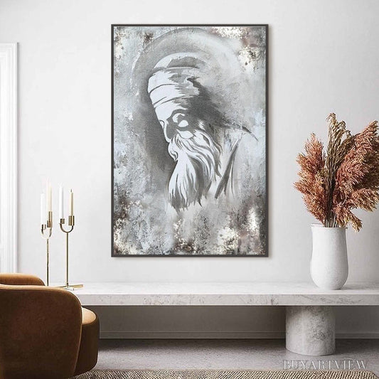 BUYARTVIEW Elder'S Whisper – Minimalist Monochrome Figurative Portrait Painting - image 2