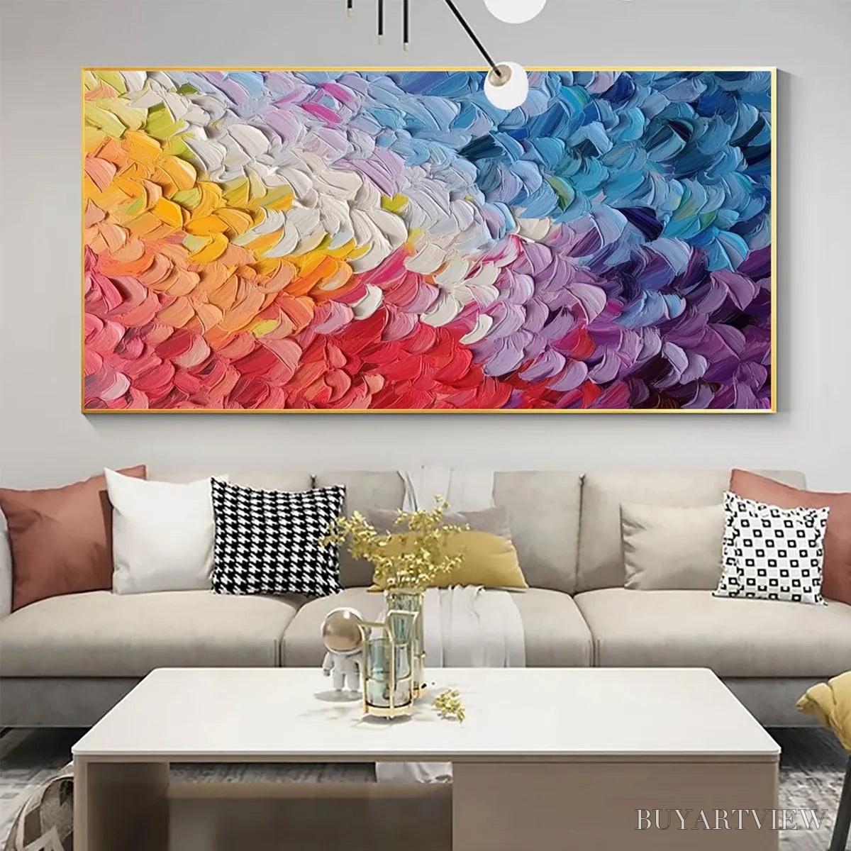 BUYARTVIEW Pastel Dreamscape – Abstract Textured Impasto Oil Painting on Canvas - image 5