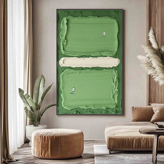 BUYARTVIEW Court Rhythm – Textured Sports Impasto Oil Painting - image 2