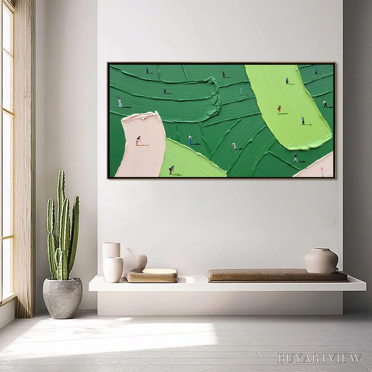 BUYARTVIEW Green Swing – Textured Impasto Golf Scene Painting - image 6