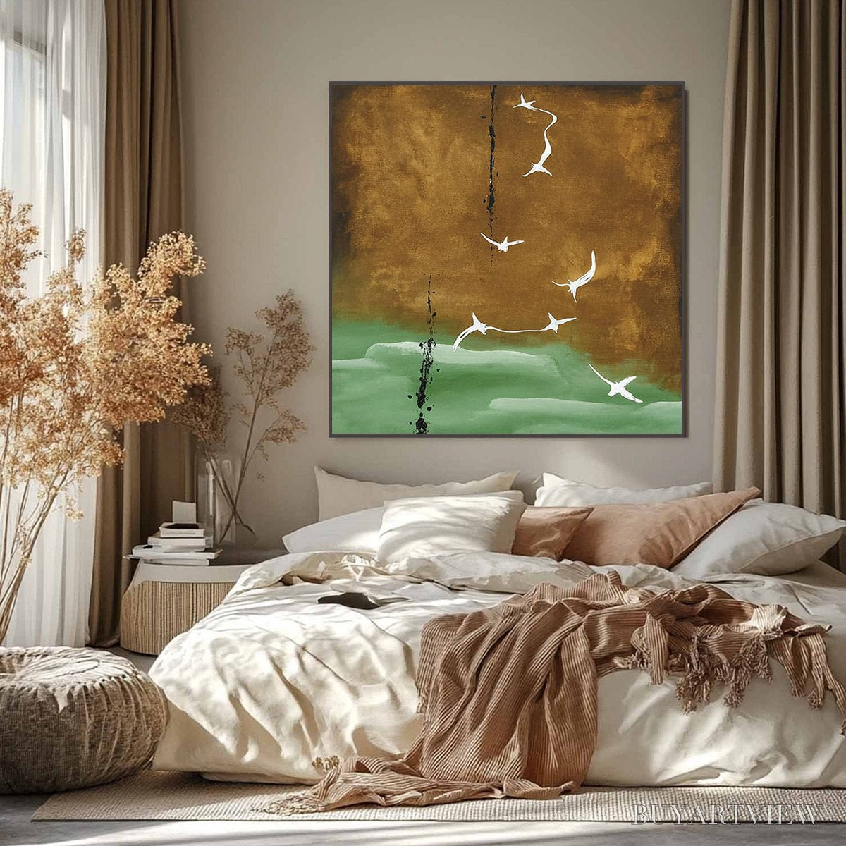 BUYARTVIEW Ascension – Wabi Sabi Inspired Abstract Bird Painting - image 6