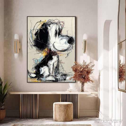 BUYARTVIEW Nostalgic Scribble – Expressive Pop Art Dog Painting for Modern Decor - image 2
