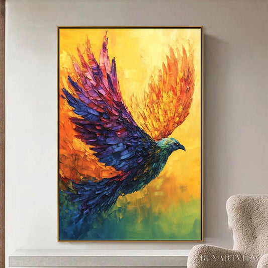BUYARTVIEW Flight of Fancy – Textured Impasto Bird Oil Painting - image 2