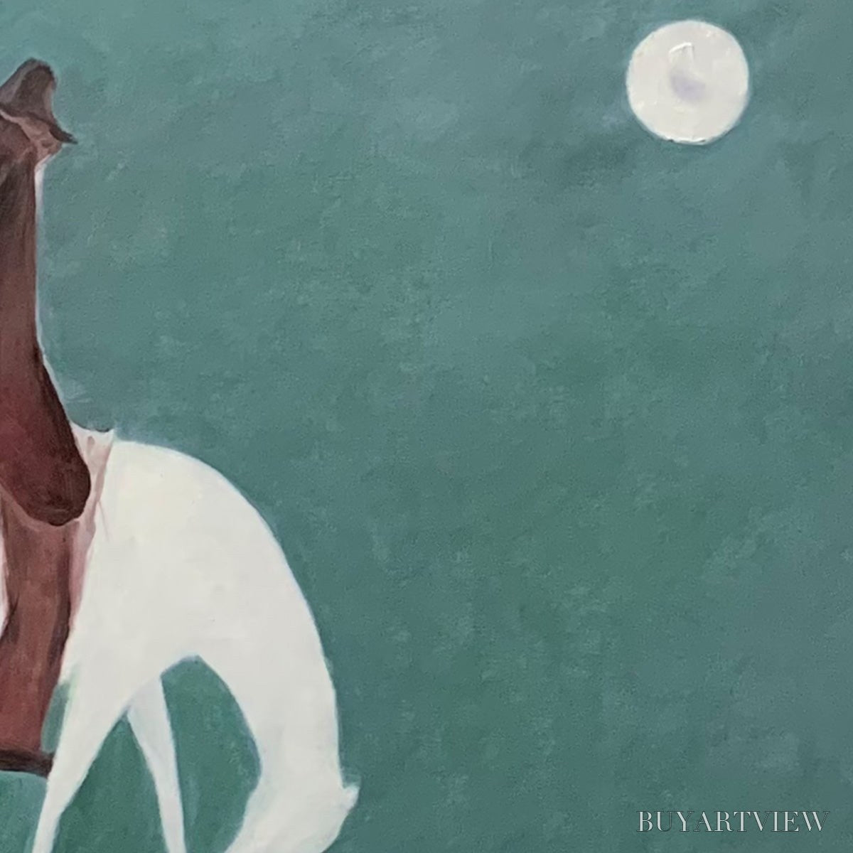 BUYARTVIEW Solitary Rider – Minimalist Horse and Rider Painting, Panoramic - image 6