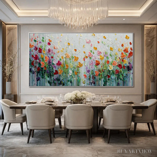 BUYARTVIEW Garden of Joy – Colorful Textured Impasto Flower Field Painting - image 2