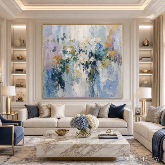 BUYARTVIEW Ethereal Bloom Abstract Floral Textured Oil Painting for Walls - image 2