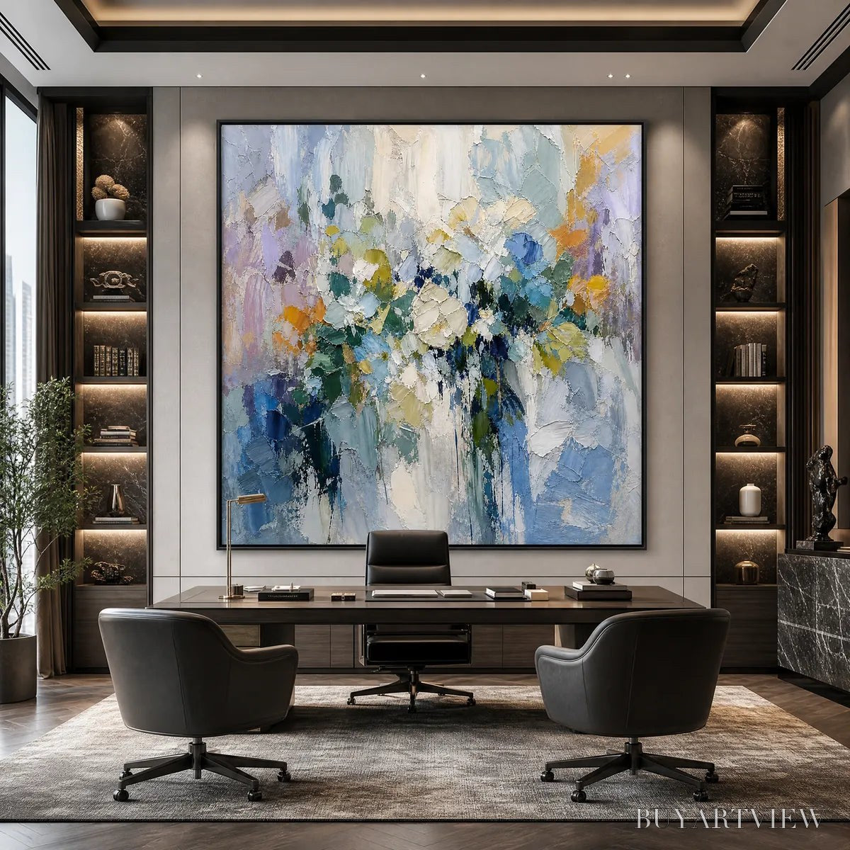 BUYARTVIEW Ethereal Bloom Abstract Floral Textured Oil Painting for Walls - image 6