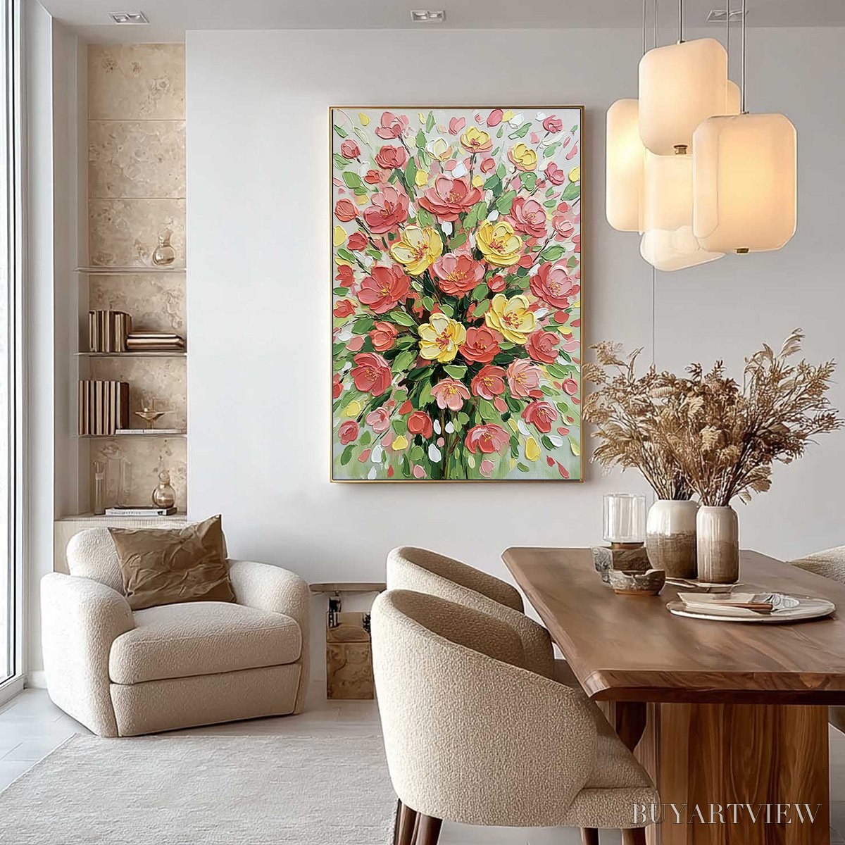 BUYARTVIEW Joyful Bloom – Textured Floral Impasto Oil Painting - image 6