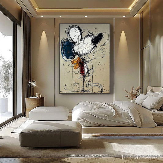 BUYARTVIEW Spontaneous Bloom – Large Abstract Floral Impasto Oil Painting on Canvas - image 2