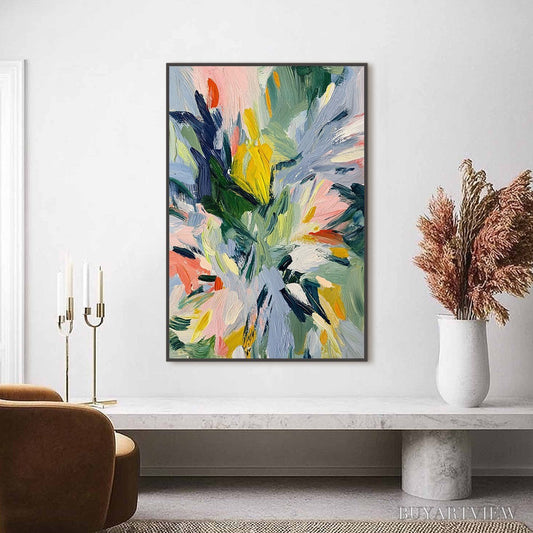 BUYARTVIEW Wildflower Symphony – Colorful Textured Abstract Floral Oil Painting - image 2
