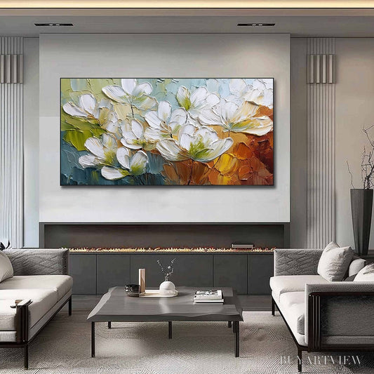 BUYARTVIEW Terra Flora – Textured Palette Knife Floral Impasto Oil Painting - image 2