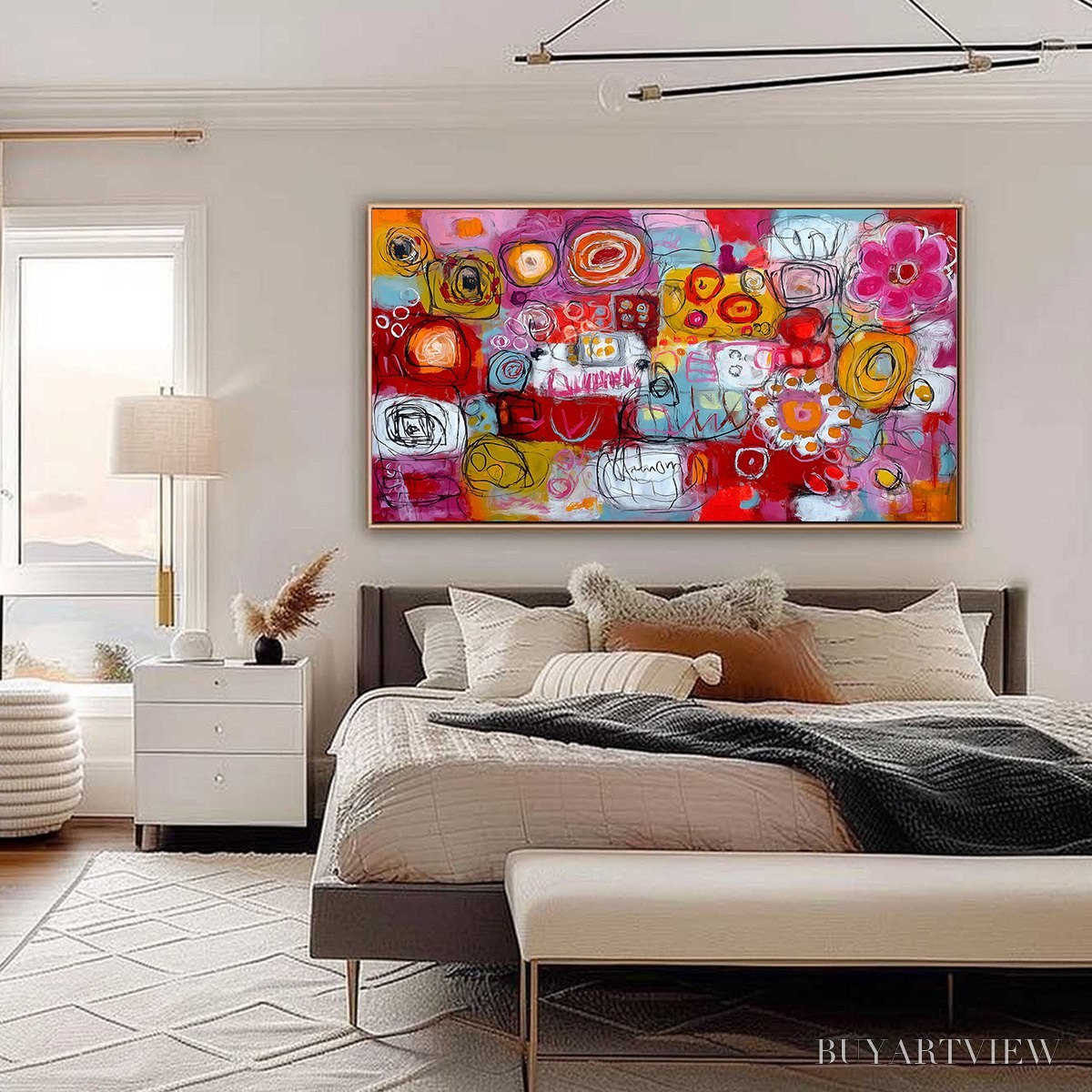BUYARTVIEW Carnival of Colors – Large Colorful Abstract Painting for Modern Wall Decor - image 6