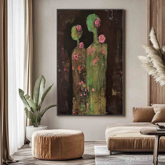 BUYARTVIEW Blossom Shadows – Figurative Floral Portrait Painting - image 2