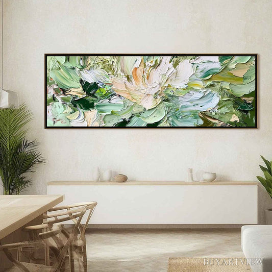 BUYARTVIEW Verdant Bloom – Textured Abstract Floral Painting - image 2