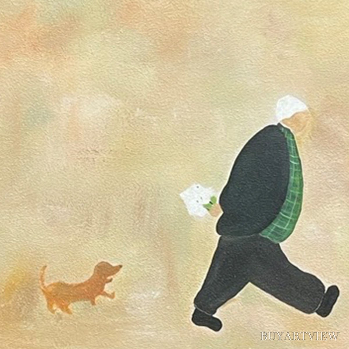 BUYARTVIEW Afternoon Stroll – Minimalist Figurative Oil Painting - image 6