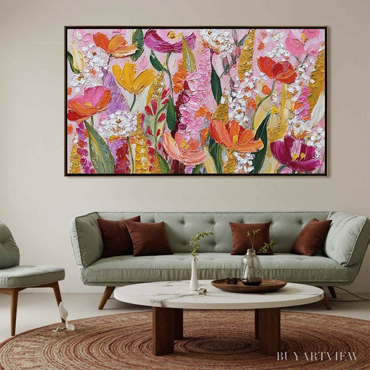 BUYARTVIEW Summer Garden Rhapsody – Textured Impasto Floral Oil Painting - image 2