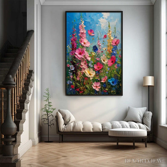BUYARTVIEW Summer Meadow Dance – Textured Impasto Floral Oil Painting - image 2